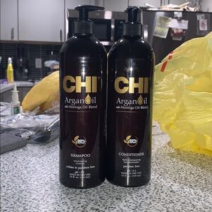 CHI ArganOil Moringa Oil Blend Shampoo and Conditioner - Set of 2 Read DESC